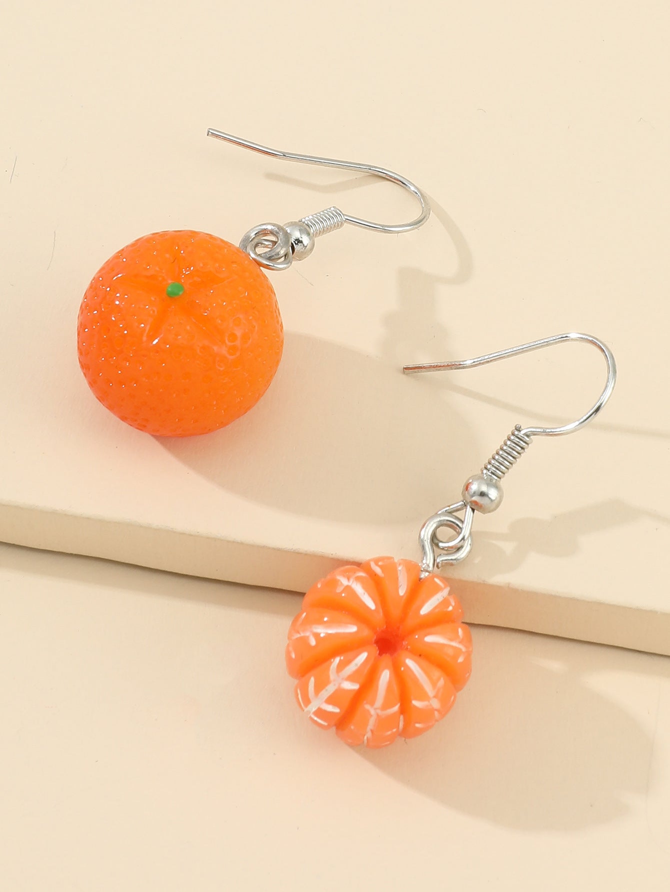 Japan And South Korea Sweet Resin Simulation Orange Orange Fruit Earrings