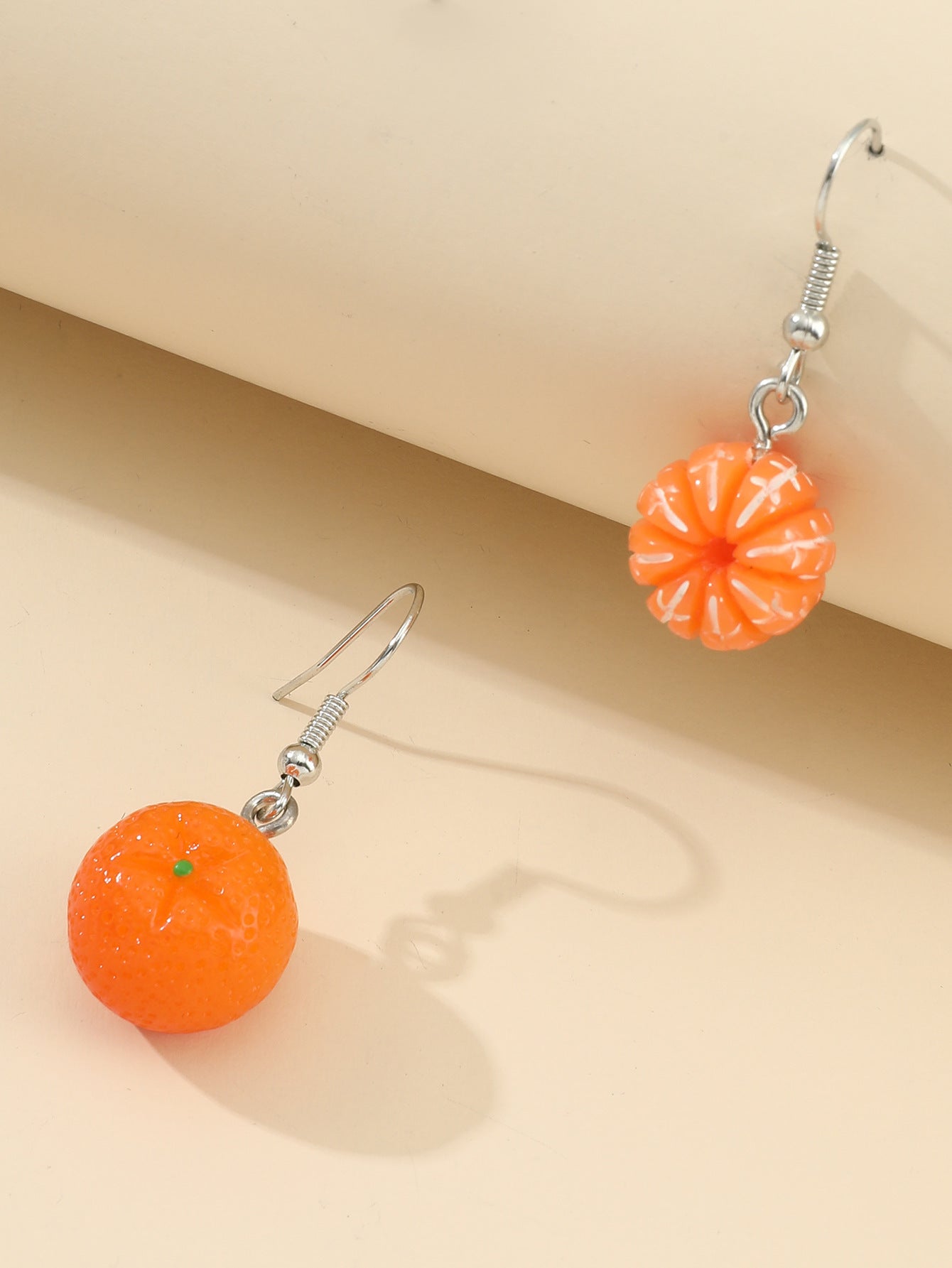 Japan And South Korea Sweet Resin Simulation Orange Orange Fruit Earrings