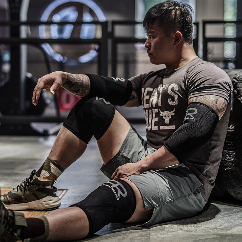 PR Wheel Brother Fitness Knee Pads Squat Professional Support Hercules Weightlifting Powerlifting Equipment Fitness Training Knee Set