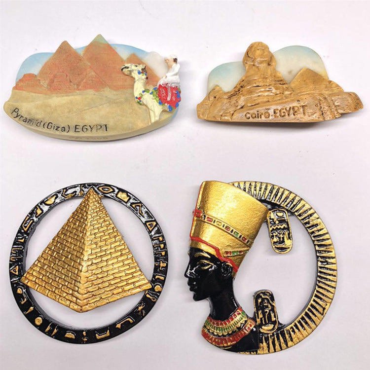Pyramid Three-Dimensional Resin Fridge Magnet Refrigerator Decorative Magnet Magnet