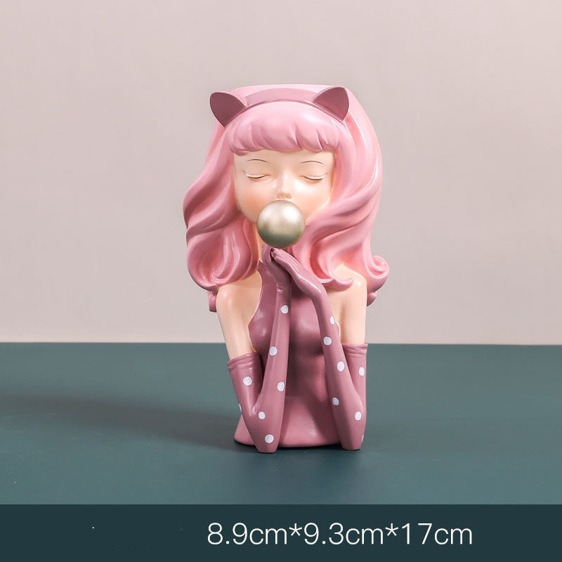 Flower Light Luxury TV Cabinet Home Accessories Dressing Table Bouquet Girl Ornaments