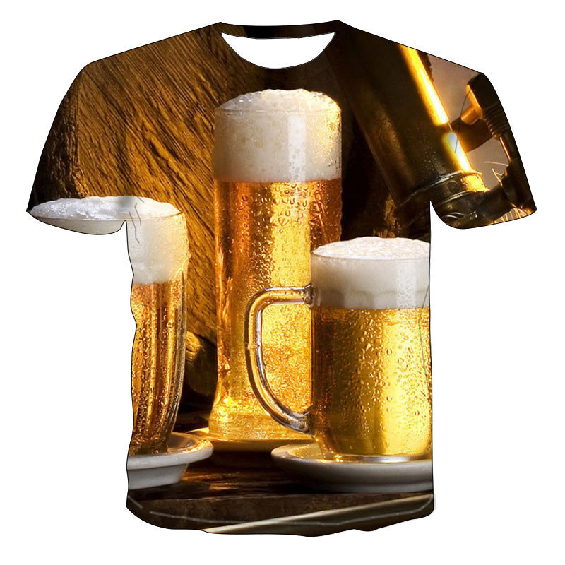 All Kinds Of Beer 3D Printing T-Shirt Men'S Short-Sleeved T-Shirt Plus Size