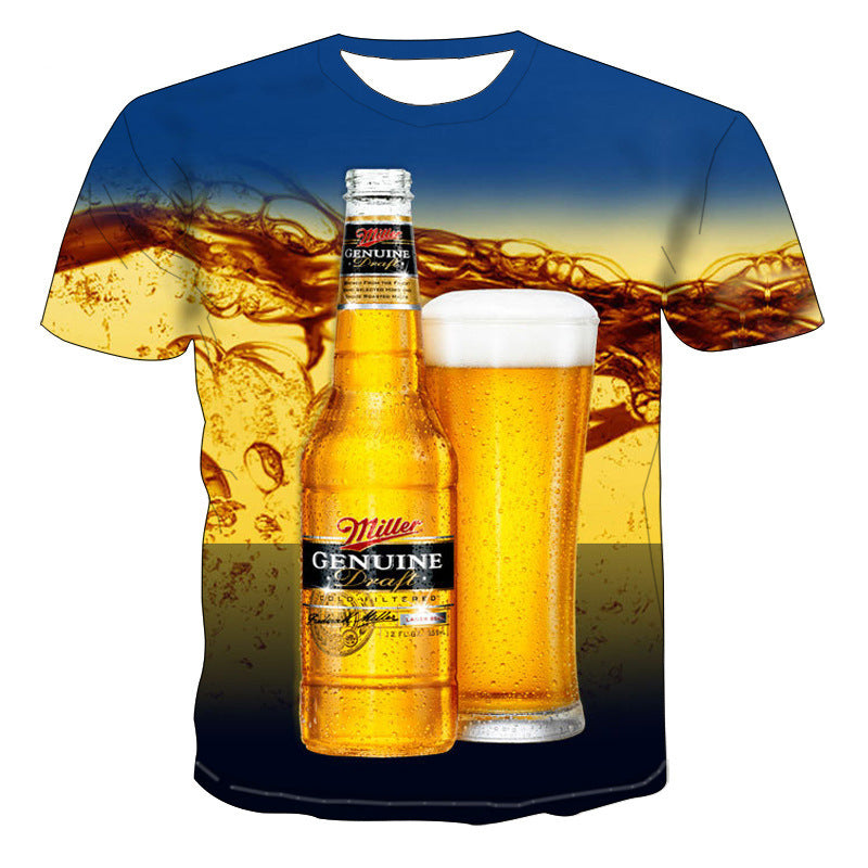 All Kinds Of Beer 3D Printing T-Shirt Men'S Short-Sleeved T-Shirt Plus Size