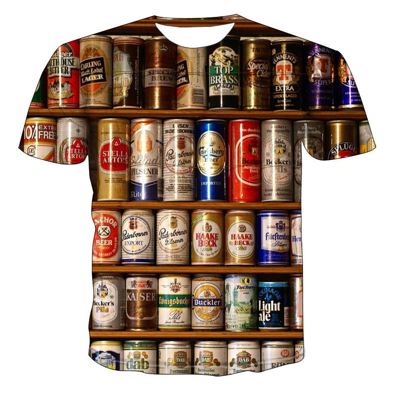 All Kinds Of Beer 3D Printing T-Shirt Men'S Short-Sleeved T-Shirt Plus Size