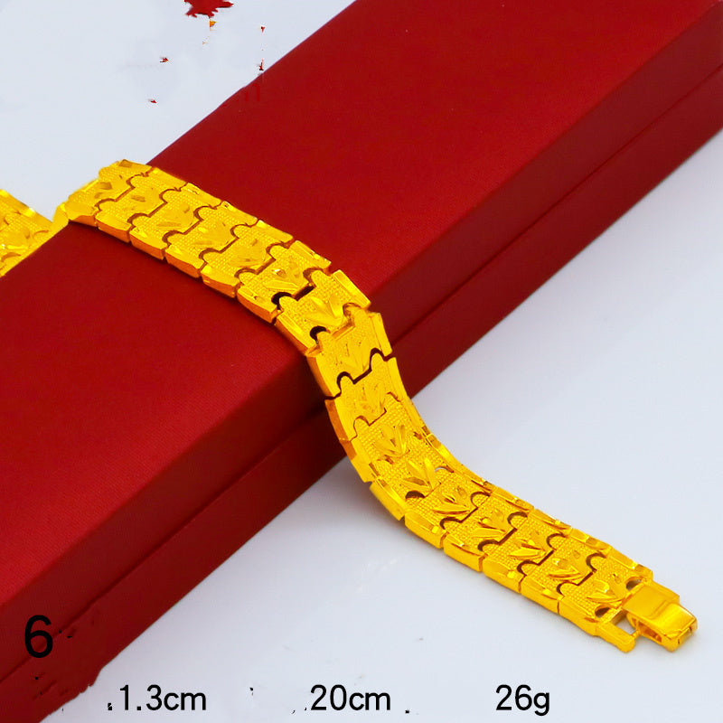 Imitation Gold Bracelet Men's Thick
