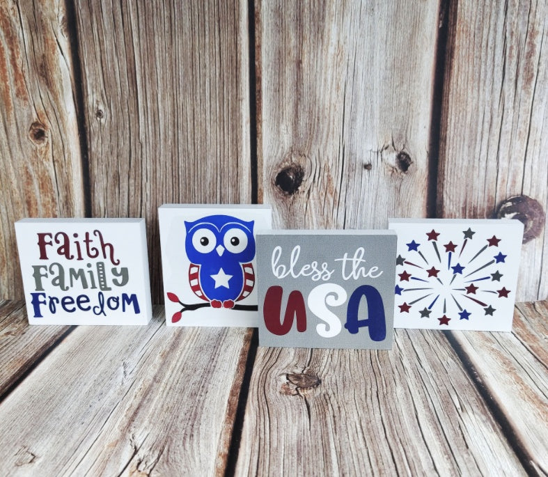 New American Independence Day Wooden Decorations American National Day Creative Desktop Decorations Home Decorations