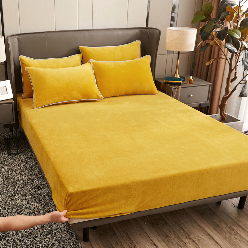 Thick Coral Velvet Bed Sheet One-Piece Crystal Velvet Bedspread