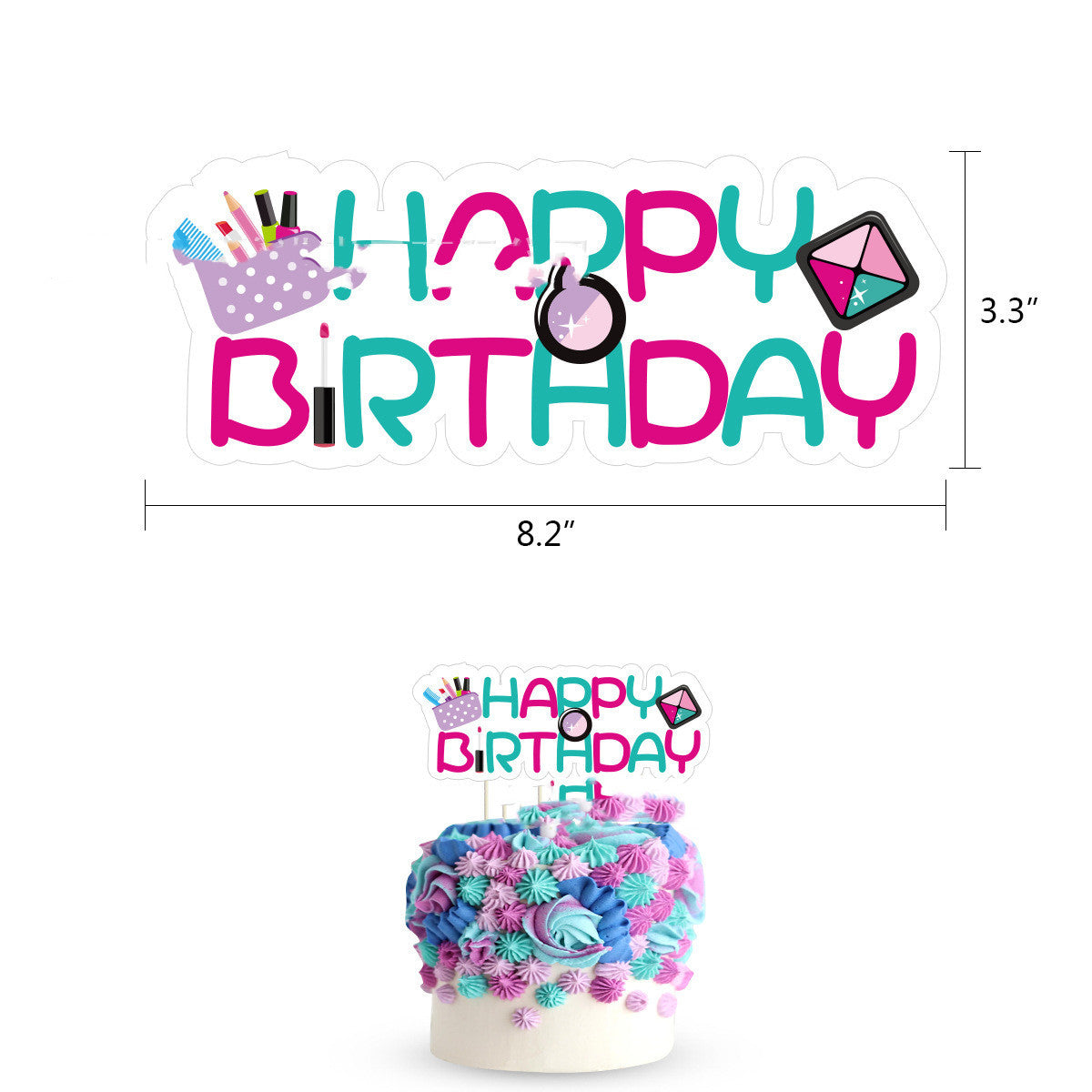Makeup Birthday Party Balloons Decorations Banner Girl Baby Shower Decoration