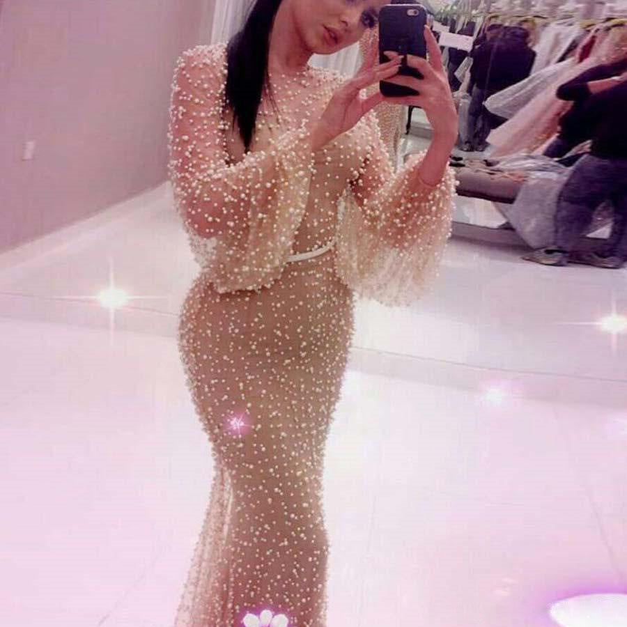 Robe Sexy, Fine Longue De Tulle Transparente Manches Longues