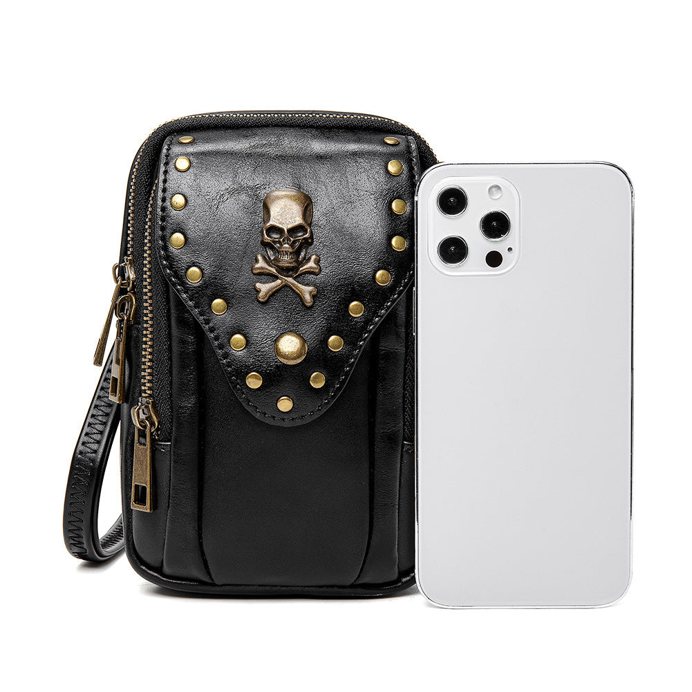 Ladies Shoulder Messenger Bag Textured Small Square Bag Outdoor Travel Mobile Phone Bag