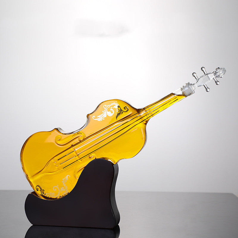 Violin Shape Glass Wine Bottle Customization, Decanter Special-Shaped Creative Art And Craft Wine Bottle