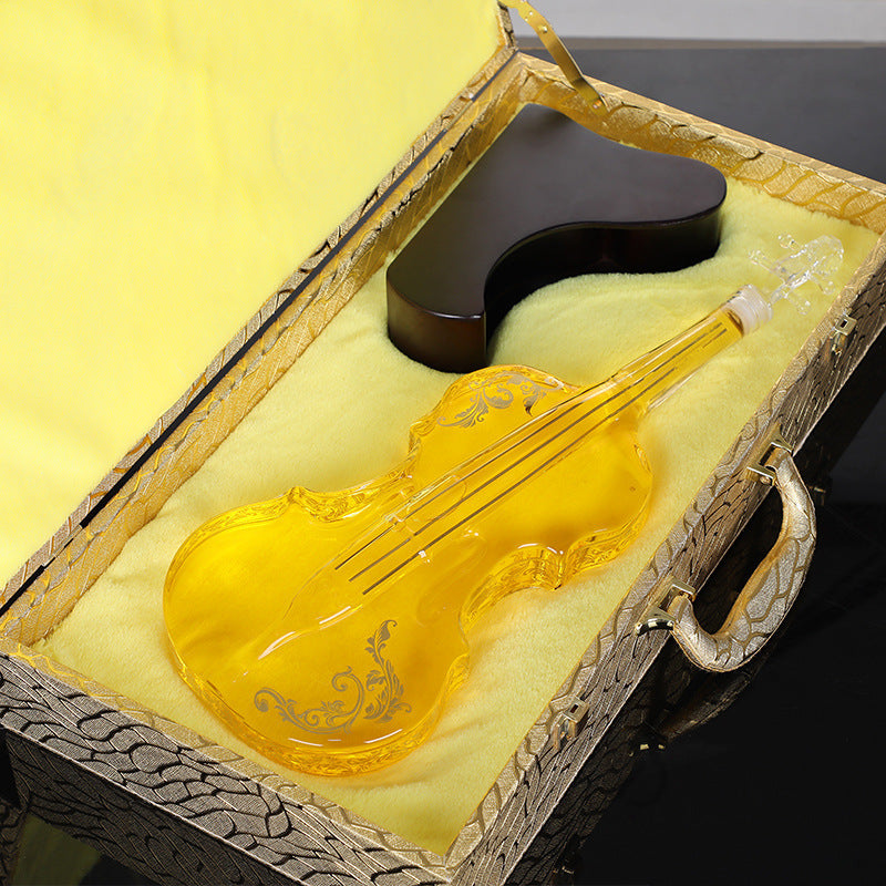 Violin Shape Glass Wine Bottle Customization, Decanter Special-Shaped Creative Art And Craft Wine Bottle