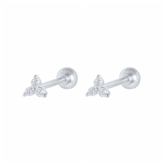 New 1 Pair Real 925 Sterling Silver Stud Earrings For