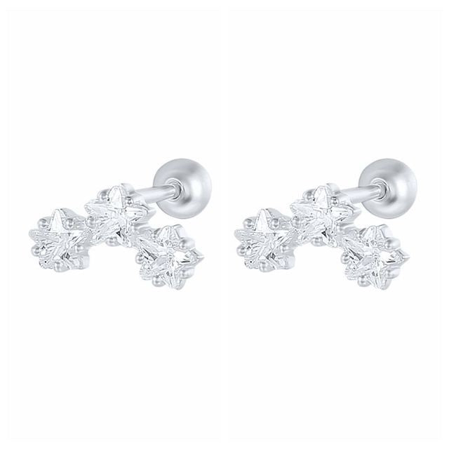 New 1 Pair Real 925 Sterling Silver Stud Earrings For