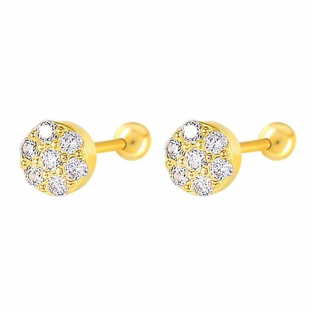 New 1 Pair Real 925 Sterling Silver Stud Earrings For
