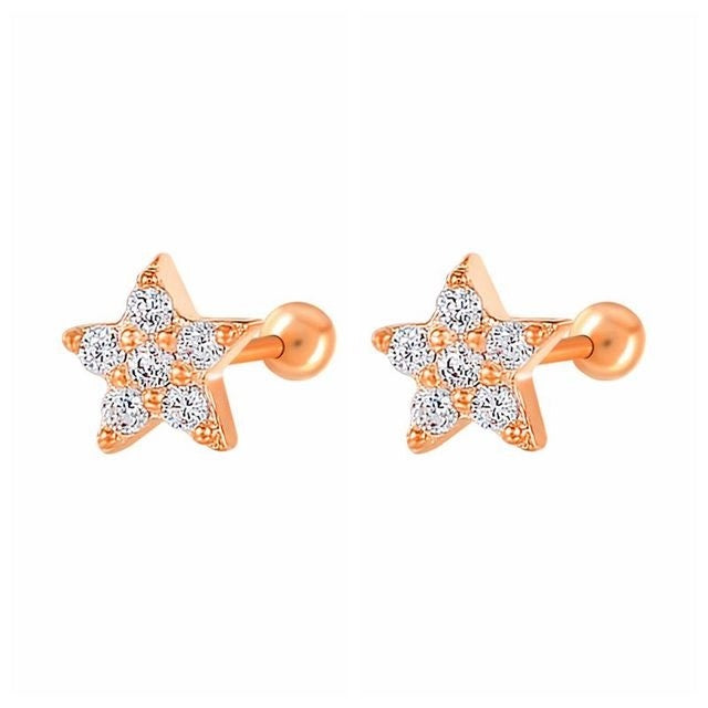 New 1 Pair Real 925 Sterling Silver Stud Earrings For