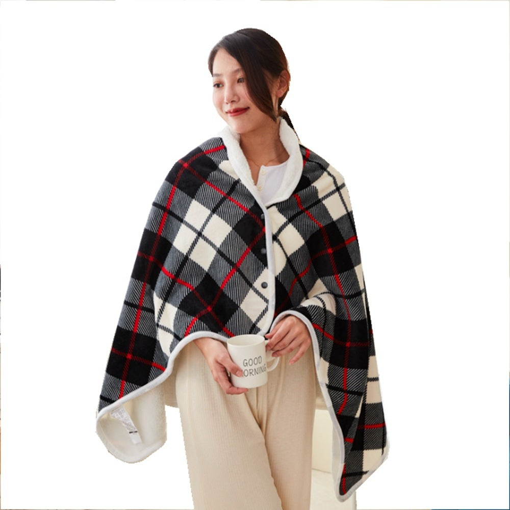USB Heating Big Shawl USB Heating Red Grid Blanket USB Electric Heating Shawl