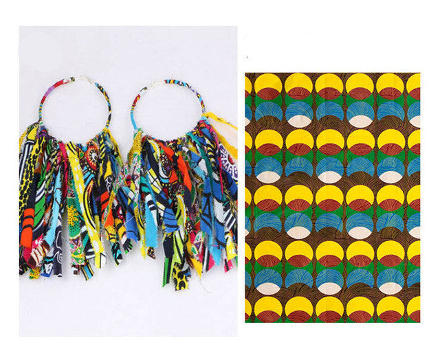 African Tassel Earrings African Ethnic Print Ankara Earrings