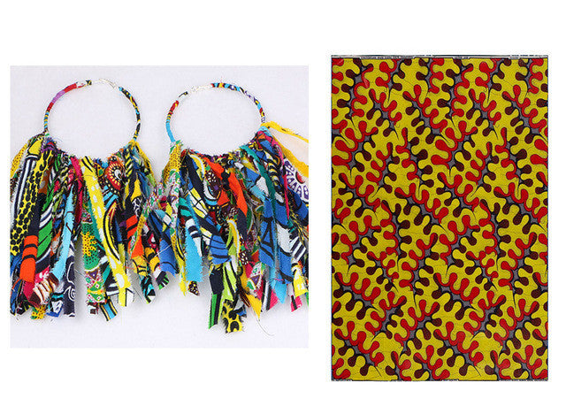 African Tassel Earrings African Ethnic Print Ankara Earrings