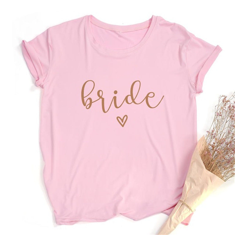 Letters Bride And Bridesmaids Girlfriends T-Shirt