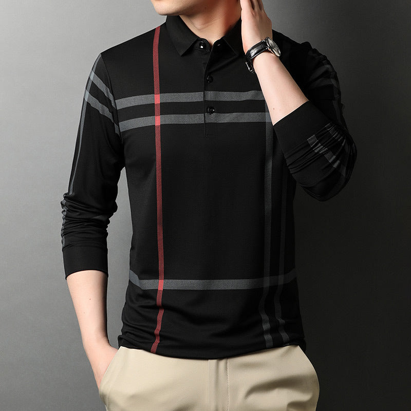 New Mercerized Cotton Middle-Aged And Elderly Men's Bottoming Shirt