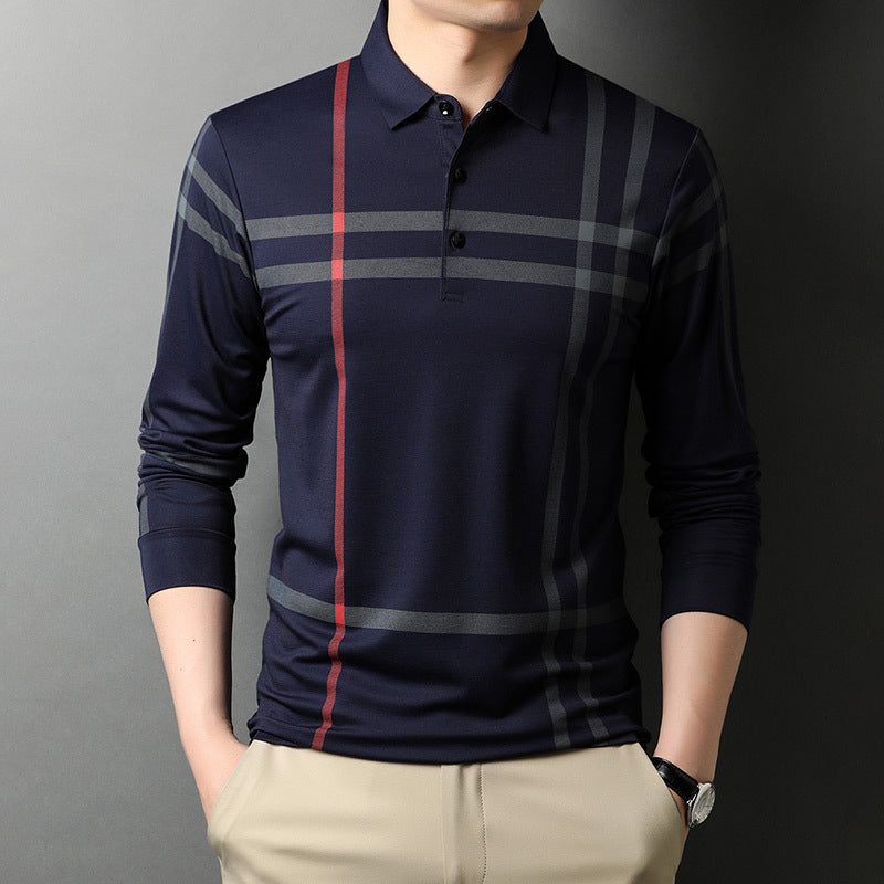New Mercerized Cotton Middle-Aged And Elderly Men's Bottoming Shirt