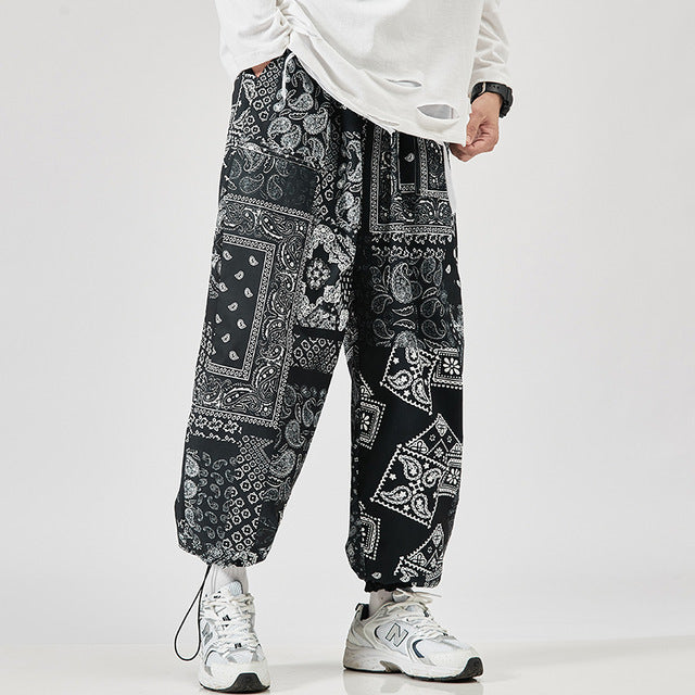 Loose Tooling Plus Size Reflective Drawstring Ankle-Length Trousers
