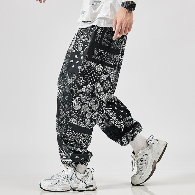 Loose Tooling Plus Size Reflective Drawstring Ankle-Length Trousers