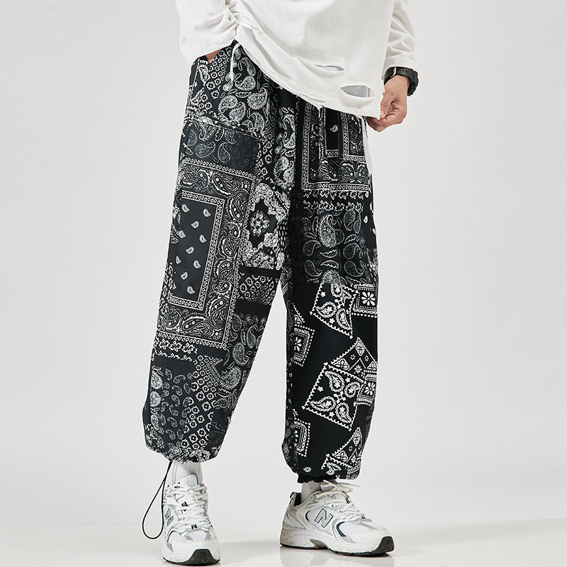 Loose Tooling Plus Size Reflective Drawstring Ankle-Length Trousers
