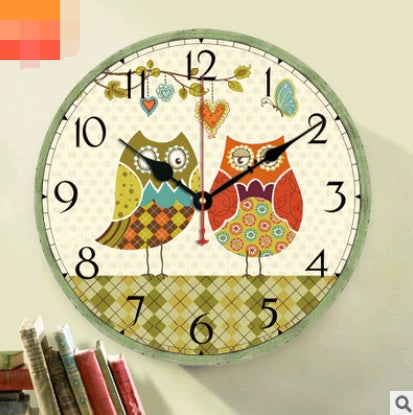 European and American Style Rustic Wall Clock Owl Series Wall Clock Retro Wall Clock