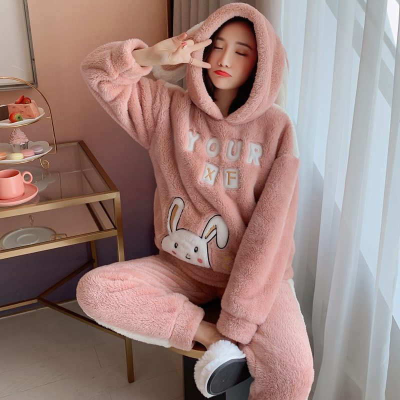 Thickened Plus Velvet Coral Velvet Furry Cute Suit