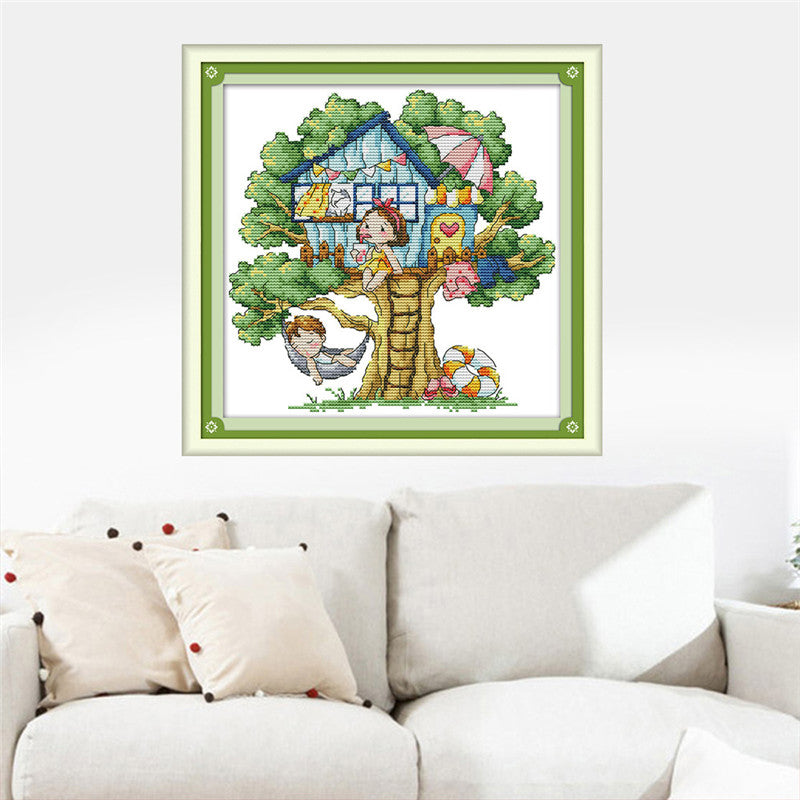 Happiness Tree Cross Stitch