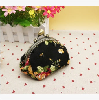 Canvas Fabric Coin Purse Creative Small Purse Hand Take Coin Bag Gold Material Package Key Card Package