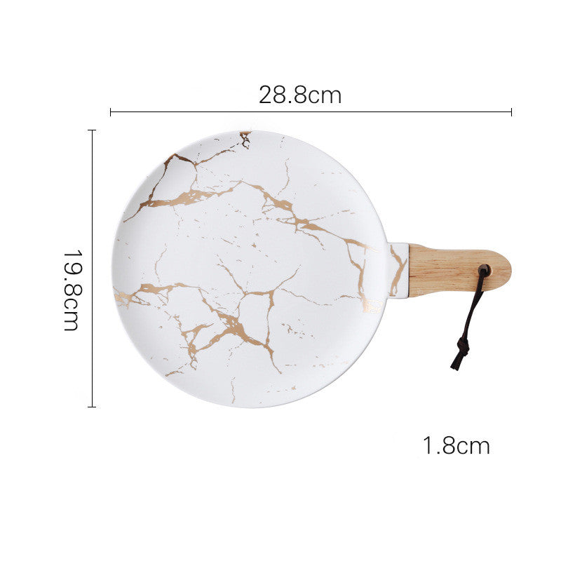 Marble Gold Ceramic Household Plate
