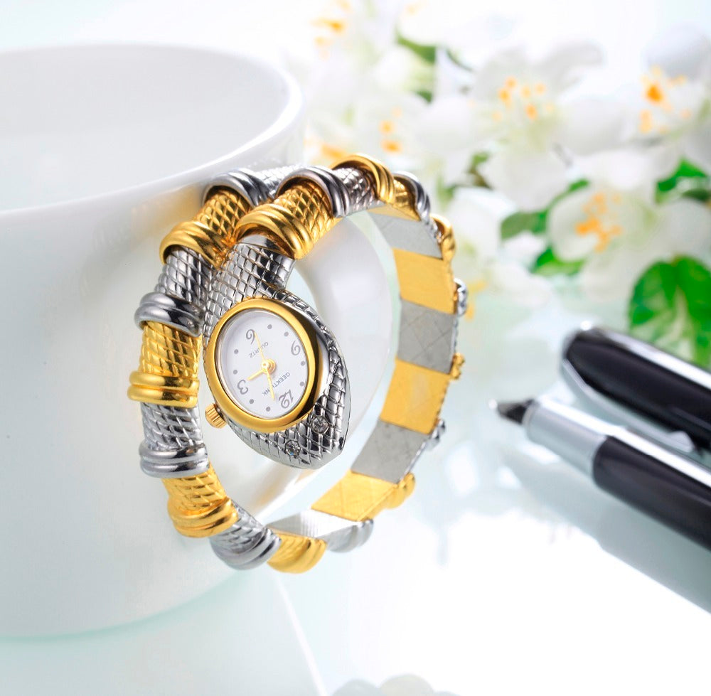 Women's Watch Bracelet Gold Snake Watch