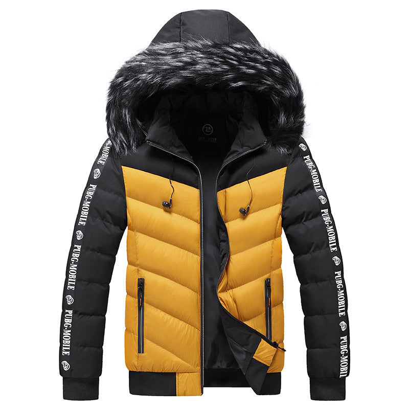 Hooded Jacket Men's Thick Warm Cotton Jacket ,
