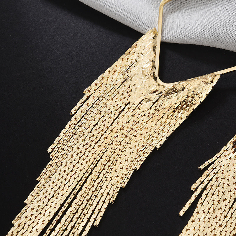 Bohemian Ethnic Diamond Tassel Earrings