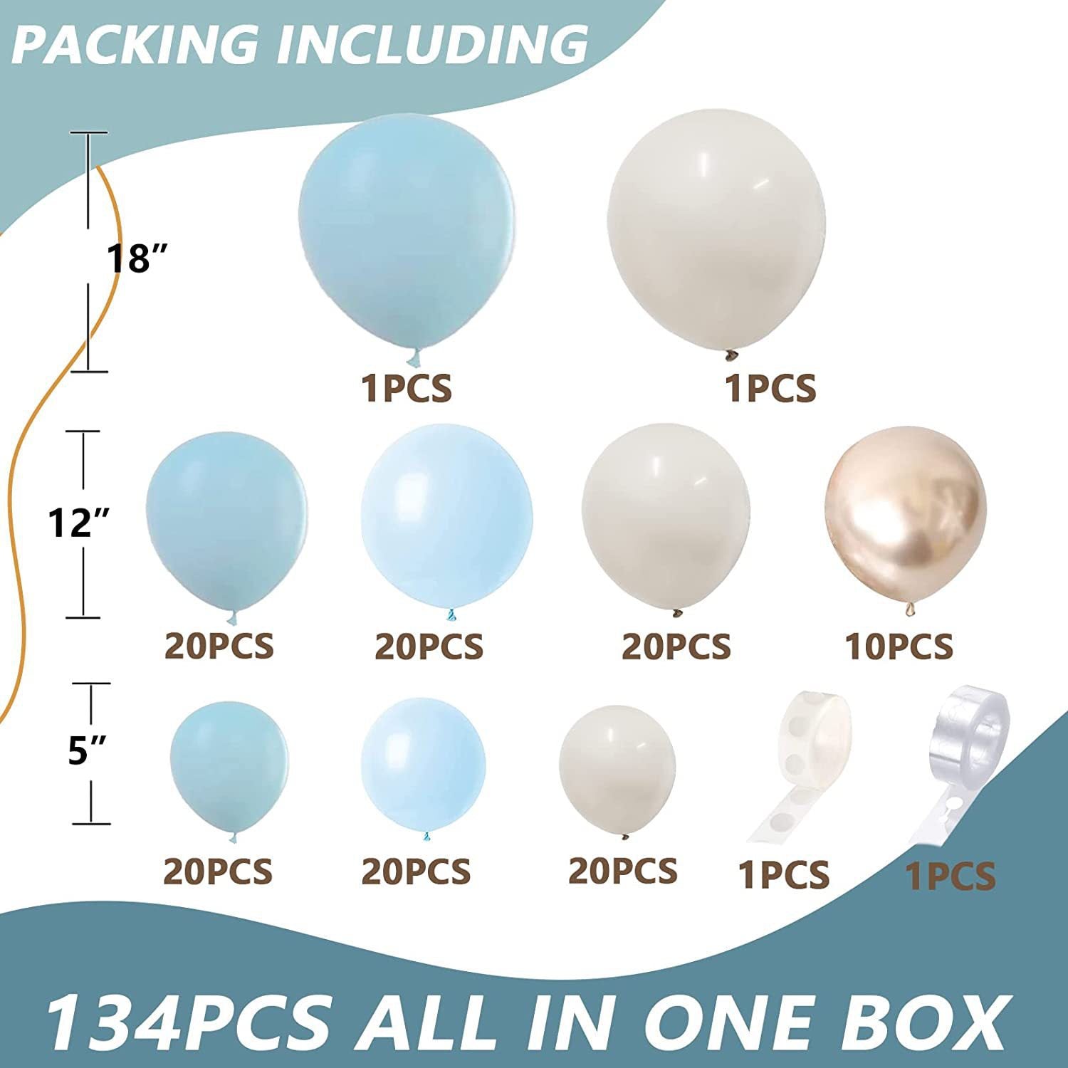 Haze Blue Balloon Garland Suit
