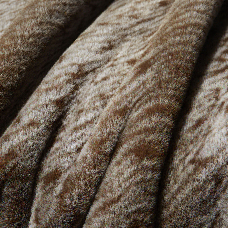 Artificial Mink Hair Fur Blanket High-End Double-Layer Thickened Warm