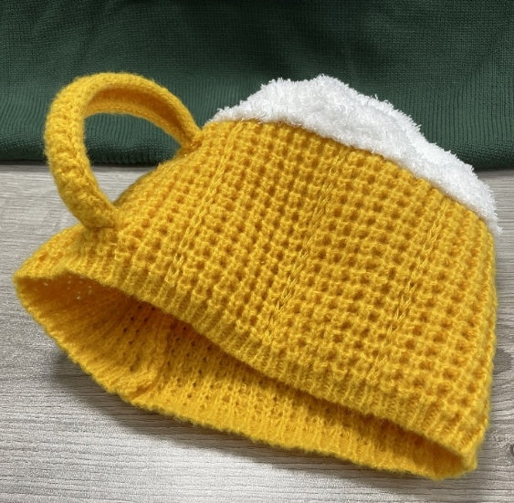 3D Beer Steins Hat Winter Thermal Knitting Woolen Cap Unisex