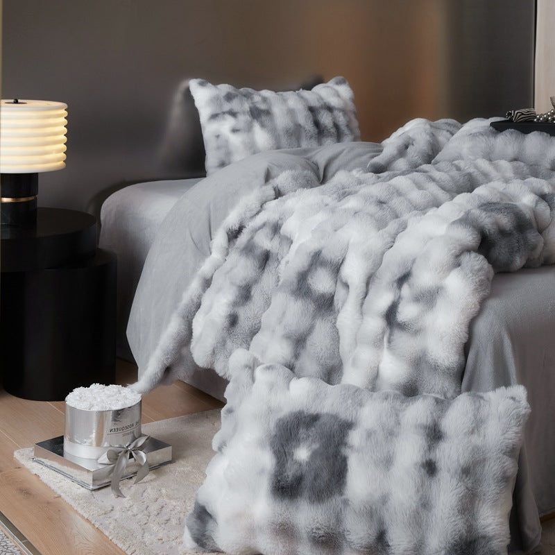 Fur Velvet Four-Piece Set Fitted Sheet Set Bedding