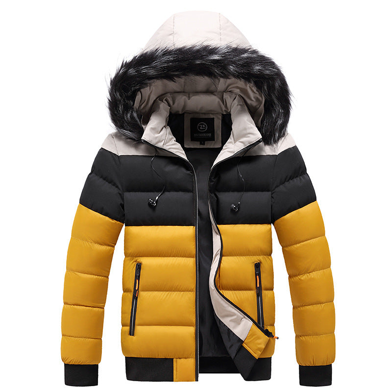 Hooded Jacket Men's Thick Warm Cotton Jacket ,
