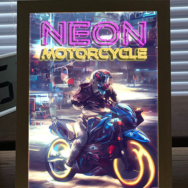 Motorcycle Motor Bike Luminous Paint Bedroom Bedside Hotel Decoration Painting