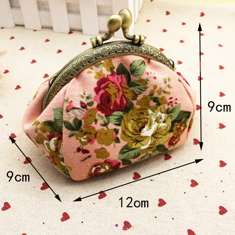 Canvas Fabric Coin Purse Creative Small Purse Hand Take Coin Bag Gold Material Package Key Card Package