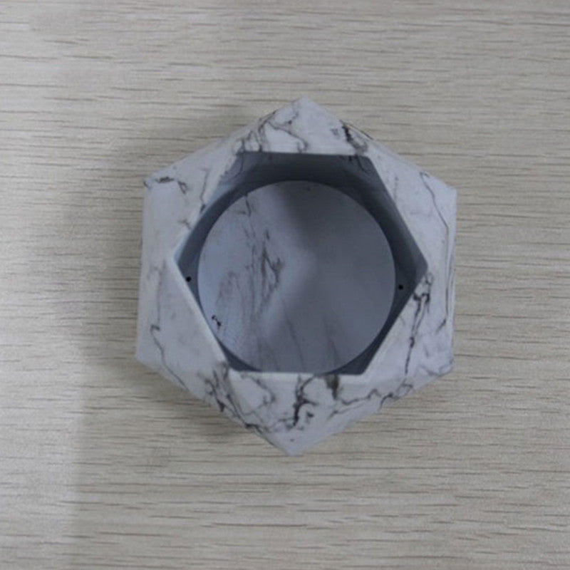 Hexagon Wood Grain Pot