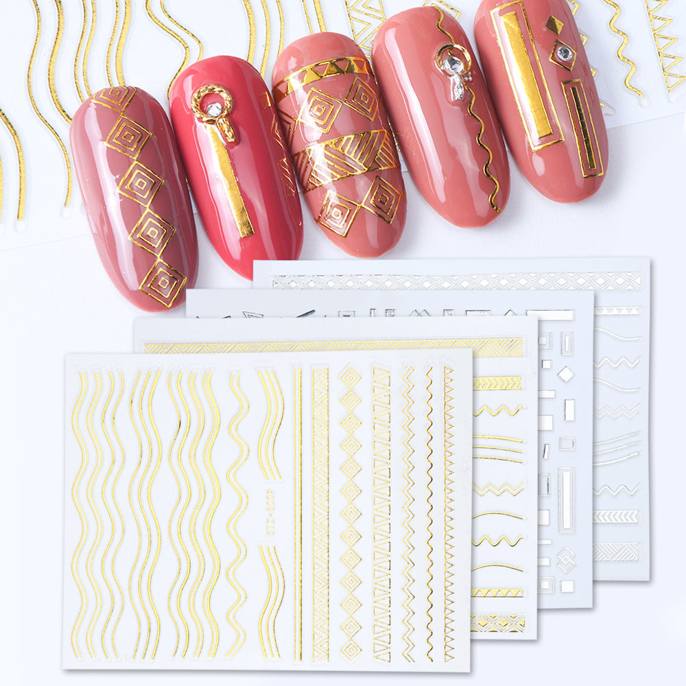 Evergreen Nail Line Stickers Geometric Pattern Nails