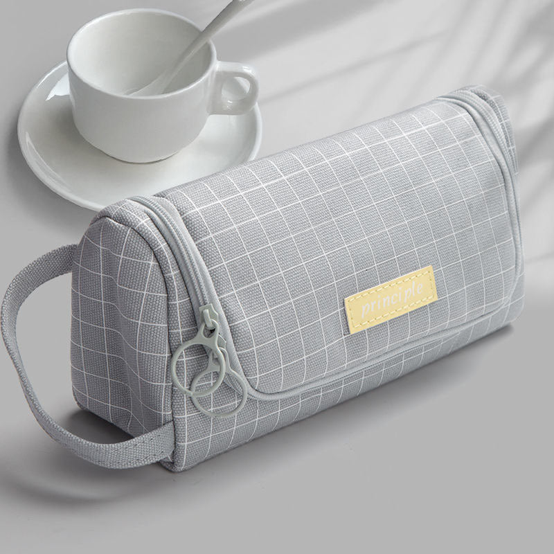 Student Pen Bag Korean Version Large Capacity Lovely Canvas Pen Bag