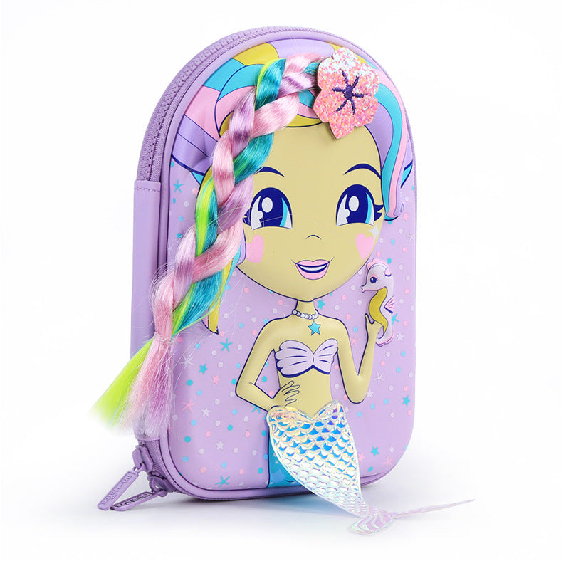 Long Braided Mermaid Pencil Case