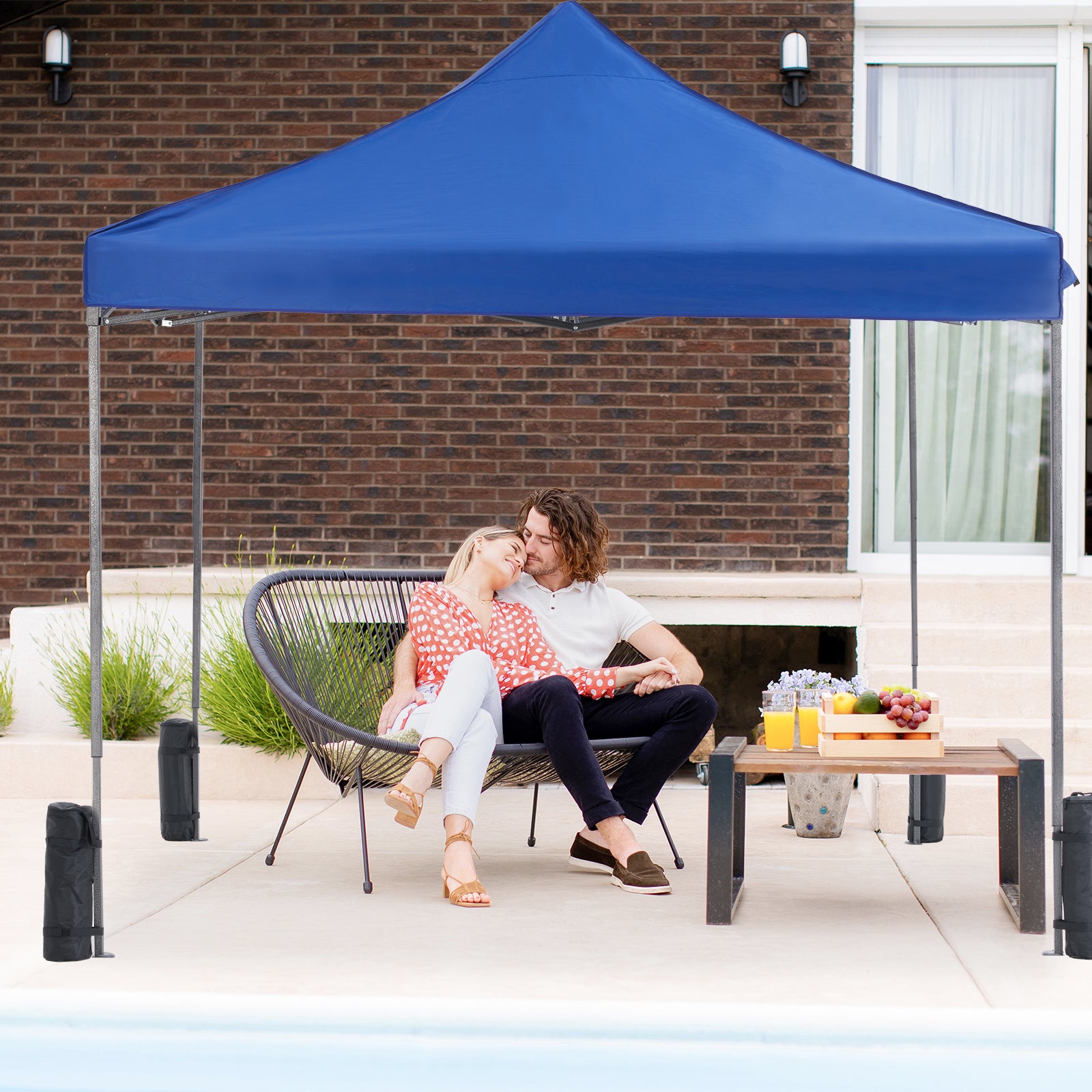 10 X 10ft Up Canopy Tent Easy Setup Outdoor Shade Instant Portable Sun Shelter Canopy Tent For Parties Camping Beach