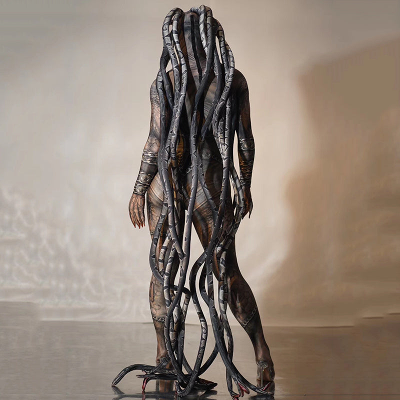 Medusa Fake Transparent Meat Snake One-Piece Costume